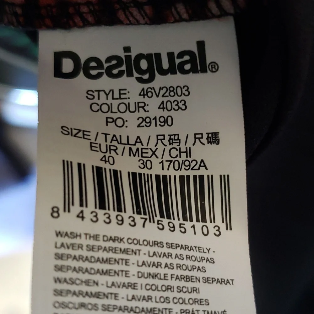 Desigual Spain floral embroidered dress with sheer mesh top and sleeves - Picture 9 of 11